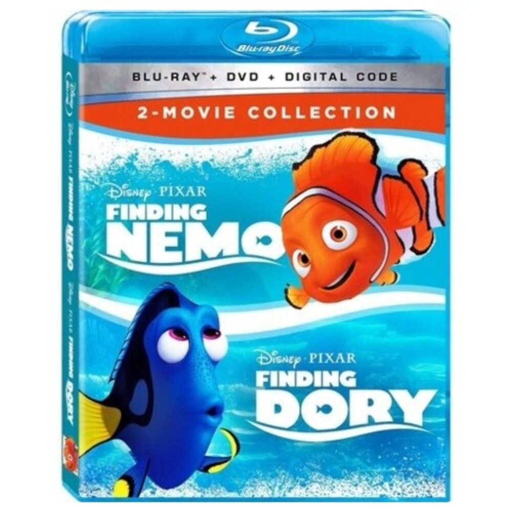 New! Finding Nemo & Finding Dory 2-Movie Disney Pixar Blu-Ray & DVD Combo Set